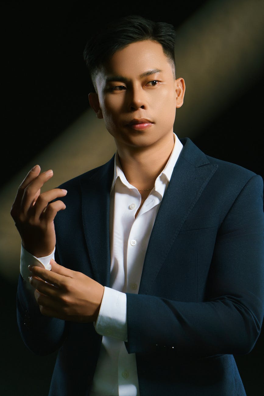 professional business portrait in studio lighting