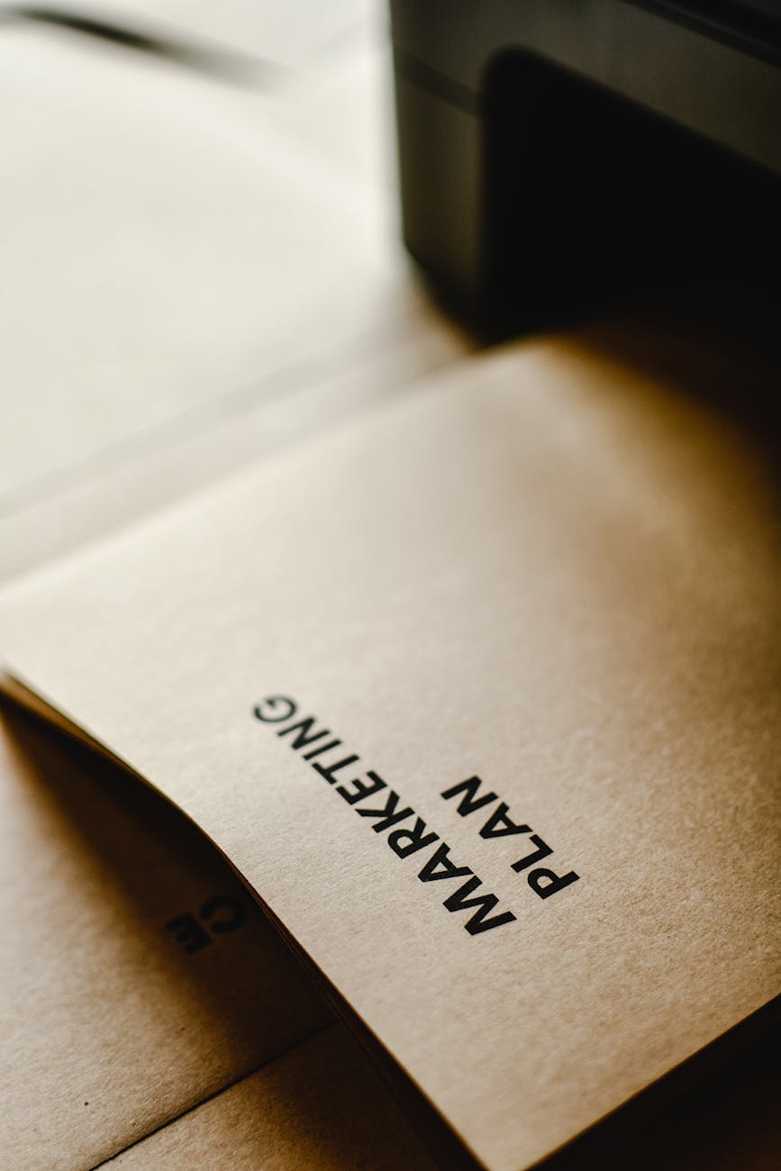 black text on brown paper