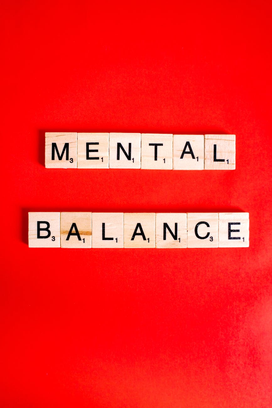 white blocks with letters on red background