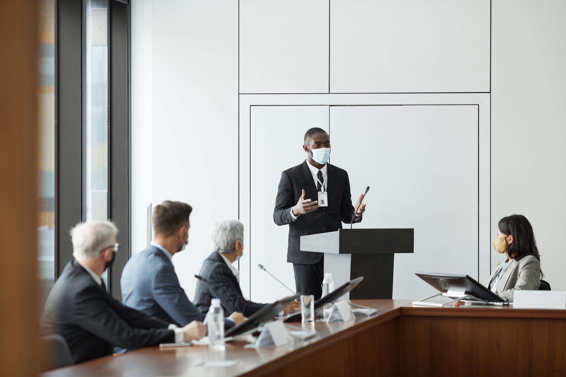 people having a meeting in the conference room